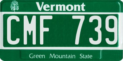 VT license plate CMF739