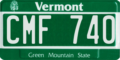VT license plate CMF740