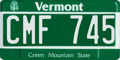 VT license plate CMF745