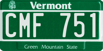 VT license plate CMF751
