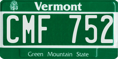 VT license plate CMF752
