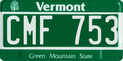 VT license plate CMF753
