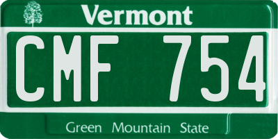 VT license plate CMF754