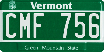 VT license plate CMF756