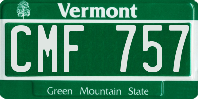VT license plate CMF757