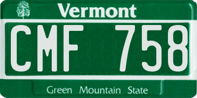 VT license plate CMF758