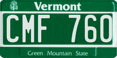 VT license plate CMF760