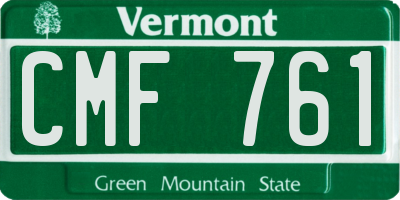 VT license plate CMF761