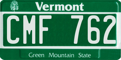 VT license plate CMF762