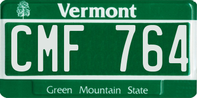 VT license plate CMF764