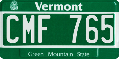 VT license plate CMF765