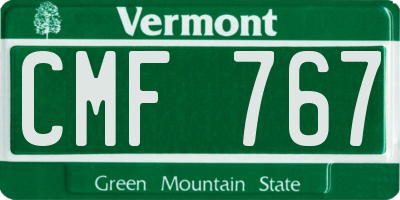 VT license plate CMF767
