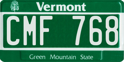 VT license plate CMF768