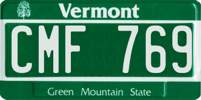 VT license plate CMF769