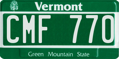 VT license plate CMF770
