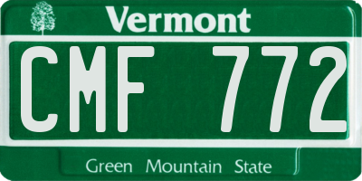 VT license plate CMF772
