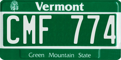 VT license plate CMF774