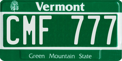 VT license plate CMF777