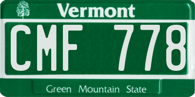 VT license plate CMF778