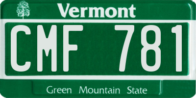 VT license plate CMF781