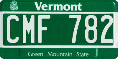 VT license plate CMF782