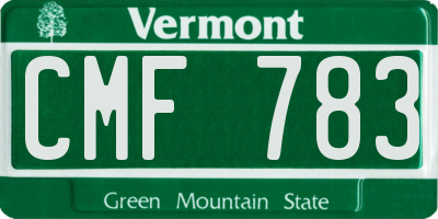 VT license plate CMF783