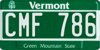 VT license plate CMF786
