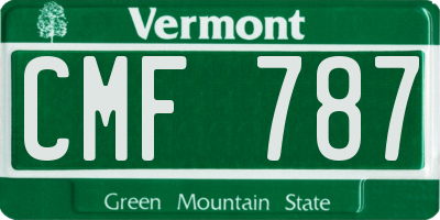 VT license plate CMF787