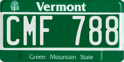 VT license plate CMF788