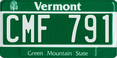 VT license plate CMF791