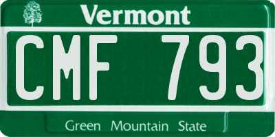 VT license plate CMF793