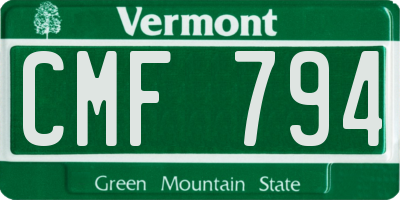 VT license plate CMF794