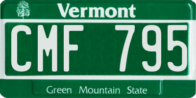 VT license plate CMF795