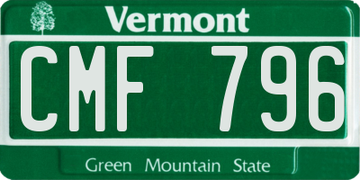 VT license plate CMF796
