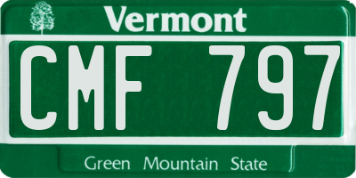 VT license plate CMF797