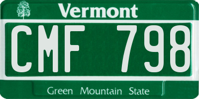 VT license plate CMF798
