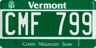 VT license plate CMF799