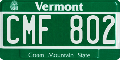 VT license plate CMF802