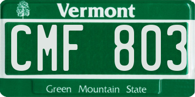 VT license plate CMF803
