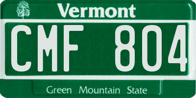 VT license plate CMF804