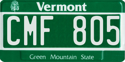 VT license plate CMF805