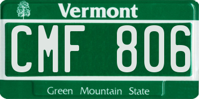 VT license plate CMF806