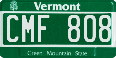 VT license plate CMF808
