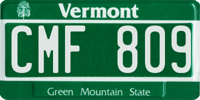VT license plate CMF809