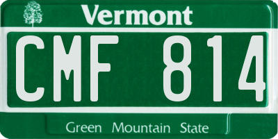 VT license plate CMF814