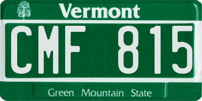 VT license plate CMF815