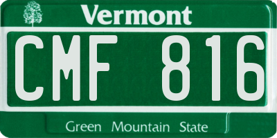VT license plate CMF816