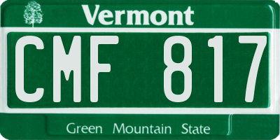 VT license plate CMF817