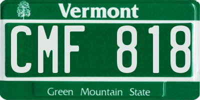 VT license plate CMF818