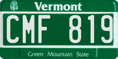 VT license plate CMF819